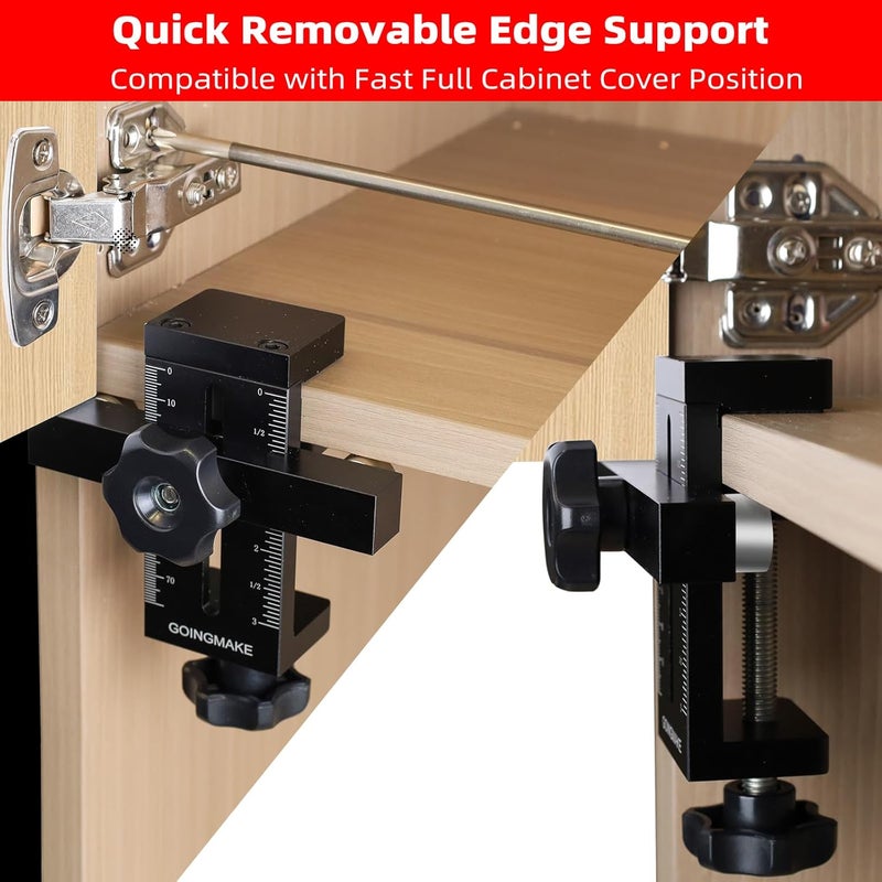goingmake Cabinet Door Mounting Jig with Quick Edge Positioner,Adjustable Cabinet Door Installation Positioner,Cabinet Door Positioning Tool Jig for Installing Frameless or Face Frame Cabinet Doors - Image 2